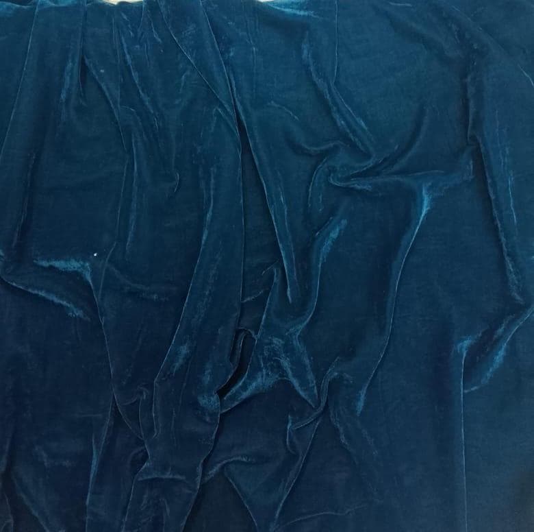 Velvet soft fabric 42” wide  Midnight Teal choose your yard meter in cut collection by HOME HEART Brands (Made in India)