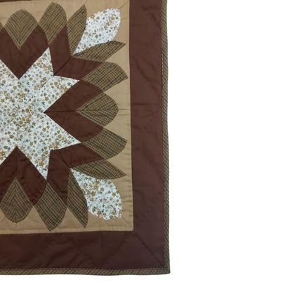 COUNTRY STARBURST Hand made Hand quilted Mini wall hanging, small quilt, Table Topper cotton fabric by Home Heart brands (Made in India)