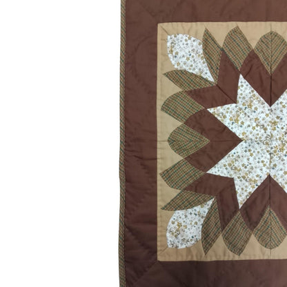 COUNTRY STARBURST Hand made Hand quilted Mini wall hanging, small quilt, Table Topper cotton fabric by Home Heart brands (Made in India)