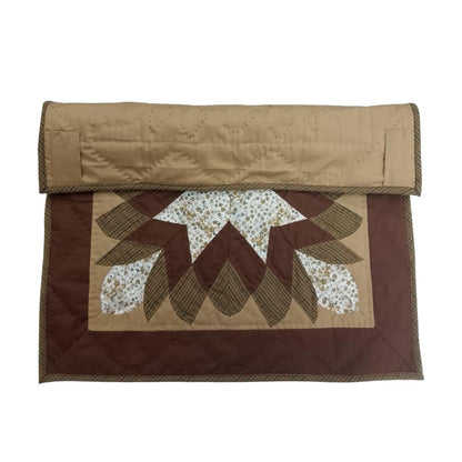 COUNTRY STARBURST Hand made Hand quilted Mini wall hanging, small quilt, Table Topper cotton fabric by Home Heart brands (Made in India)