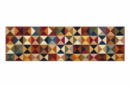 Primitive Pinwheel Quilt Table Runner Hand Quilted table runner, patchwork Calico Country cotton fabric by HOME HEART Brands(made in INDIA)