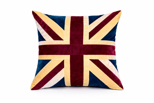 Velvet Royal Union Jack pillow cover, cushion cover, pillow not included micro velvet fabric by HOME HEART Brands(made in India)