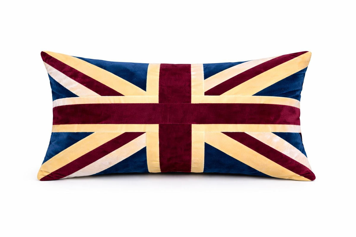 Velvet Royal Union Jack pillow cover, cushion cover, pillow not included micro velvet fabric by HOME HEART Brands(made in India)