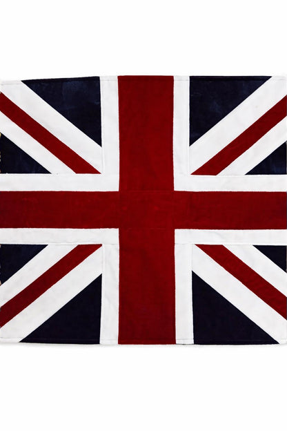 Luxury Micro Velvet Union Jack Patchwork Flag with Eyelets Handmade Wall Flag 14"x19" Union jack flag by Home Heart brands (Made in India)