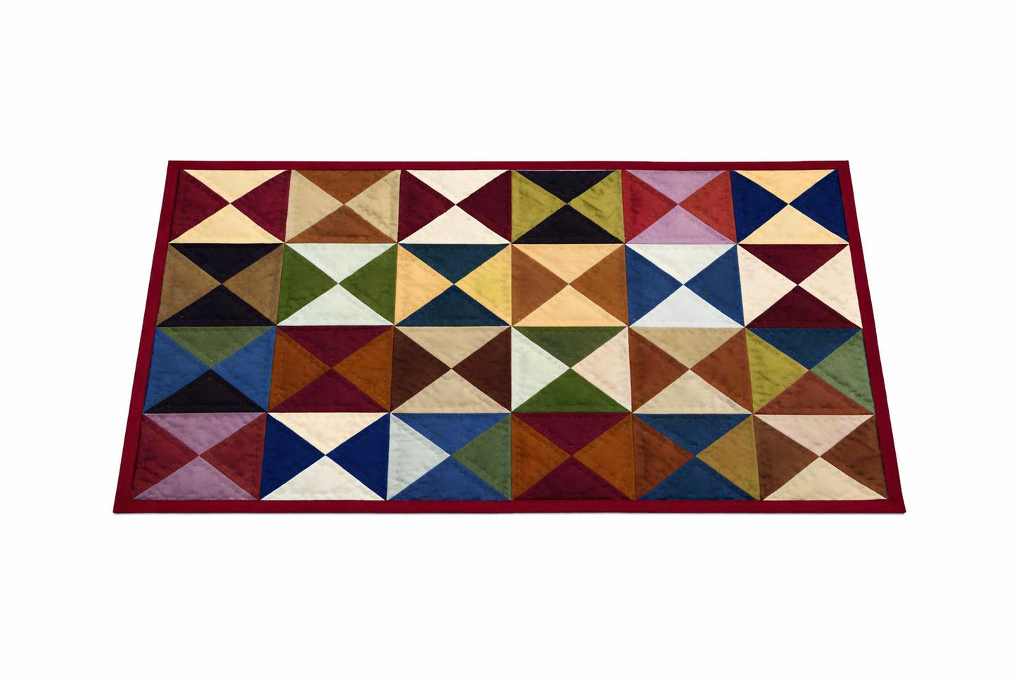 Hand made hand quilted crafted placemats, tablemats, table topper,  patchwork Calico Tulip 14"X19" by HOME HEART Brands (Made in India)