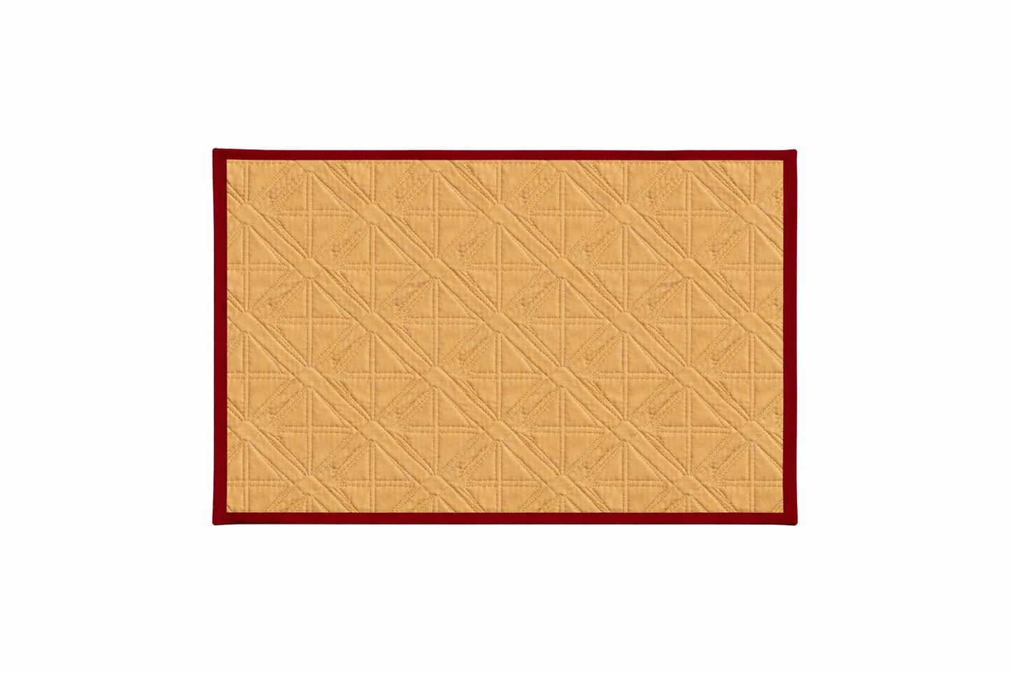 Hand made hand quilted crafted placemats, tablemats, table topper,  patchwork Calico Tulip 14"X19" by HOME HEART Brands (Made in India)