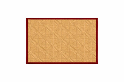 Hand made hand quilted crafted placemats, tablemats, table topper,  patchwork Calico Tulip 14"X19" by HOME HEART Brands (Made in India)