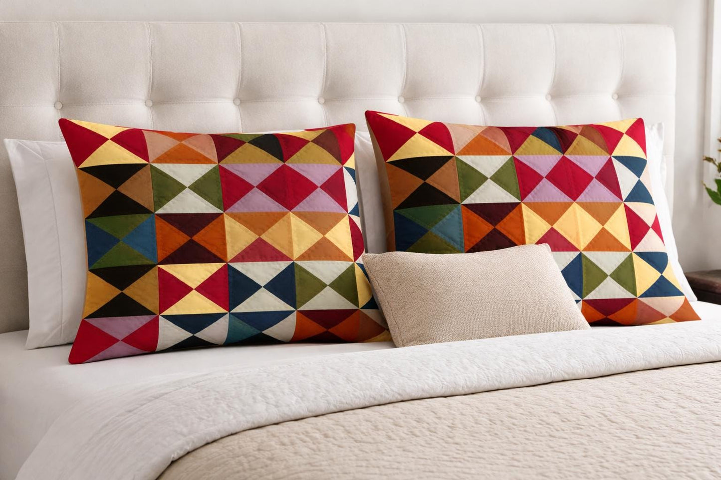 Pillow sham hand Quilted Country Farmhouse Primitive pinwheel Cotton pillow cover Quilt Vintage Country  patchwork case ,Pillow Cover