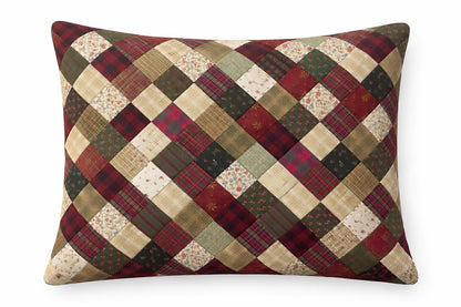 Primitive Patchwork Cotton hand Quilted Pillow Sham Farmhouse Sham patchwork case ,Pillow Cover