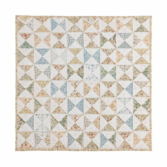 Wall hanging hand quilted, Throws, Table topper, Baby Quilt Country pinwheel Farmhouse calico floral quilt cotton by HOME HEART Brands
