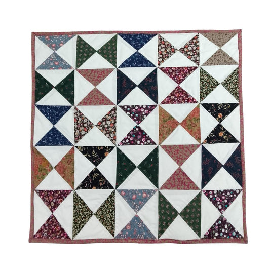 Wall hanging  hand quilted quilt, wall hanging, Table topper, Patchwork | Floral Quilt Decor | pinwheel Cotton Quilt