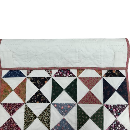 Wall hanging  hand quilted quilt, wall hanging, Table topper, Patchwork | Floral Quilt Decor | pinwheel Cotton Quilt
