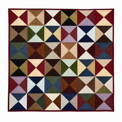 Wall hanging  hand quilted quilt, wall hanging, Table topper, Patchwork | Country Farmhouse Quilt Decor | Primitive pinwheel Cotton Quilt