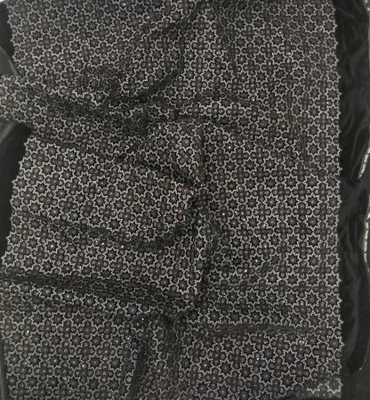 Star Embroidered black Velvet Fabric Luxury geometric design Upholstery  Fabric for Sofa Cushion by Home Heart Brands INDIA