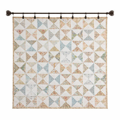 Wall hanging hand quilted, Throws, Table topper, Baby Quilt Country pinwheel  Farmhouse calico floral quilt cotton by HOME HEART Brands