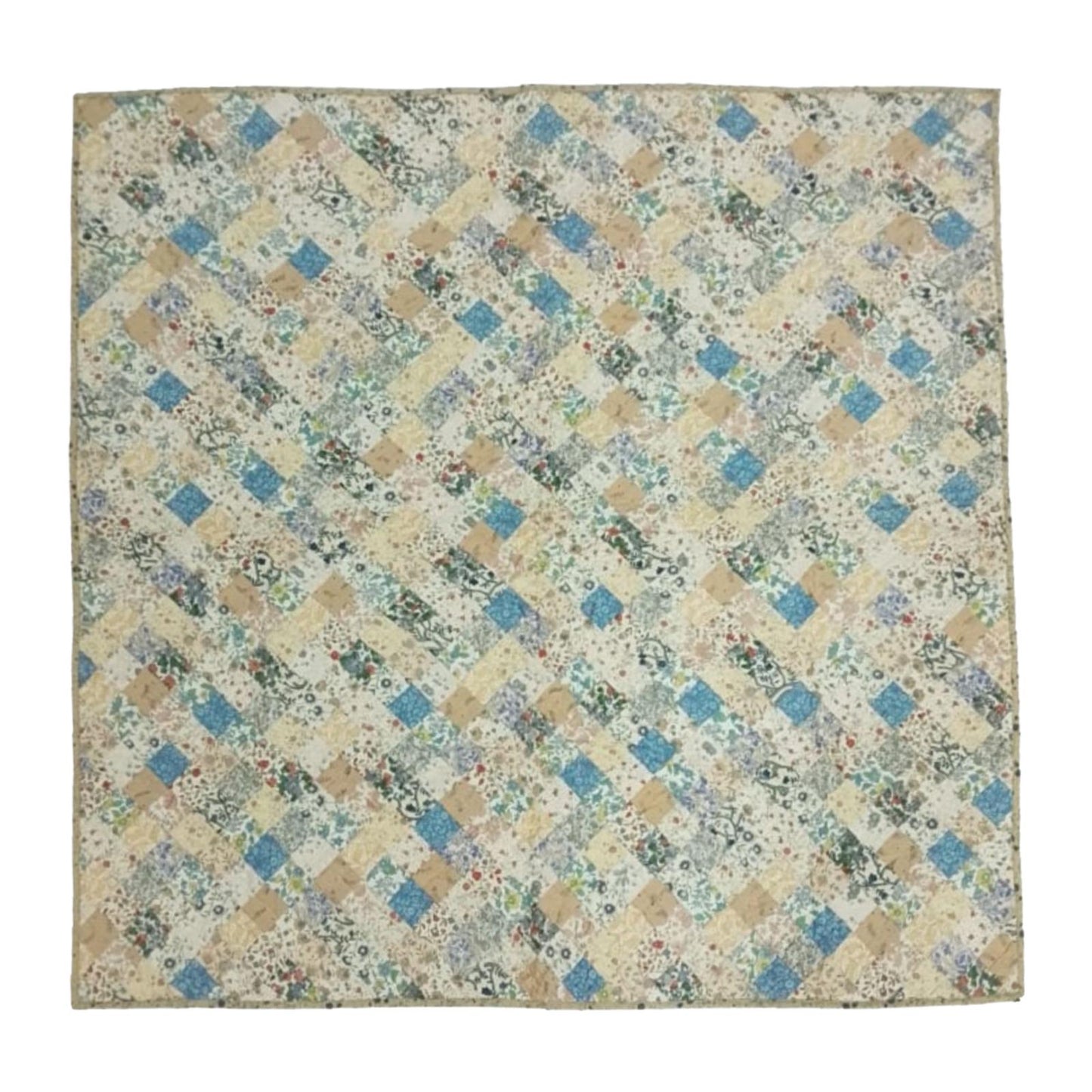 Hand Quilted Patchwork Wall Hanging, Throw, Baby quilt 46"x46" Inch, Floral Calico Throw Quilt, Farmhouse Country Decor by HOME HEART
