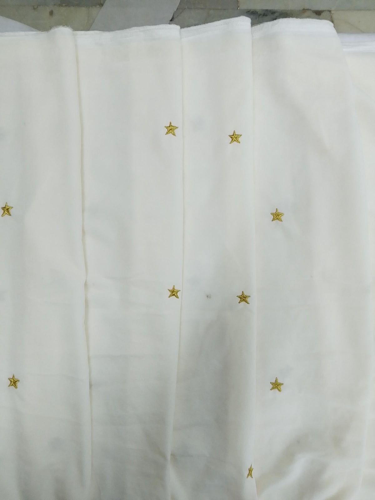 Fabric micro velvet crafted gold star embroidered soft fabric 42” wide choose your yard collection by HOME HEART Brands (Made in India)