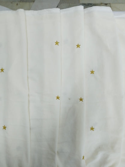 Fabric micro velvet crafted gold star embroidered soft fabric 42” wide choose your yard collection by HOME HEART Brands (Made in India)