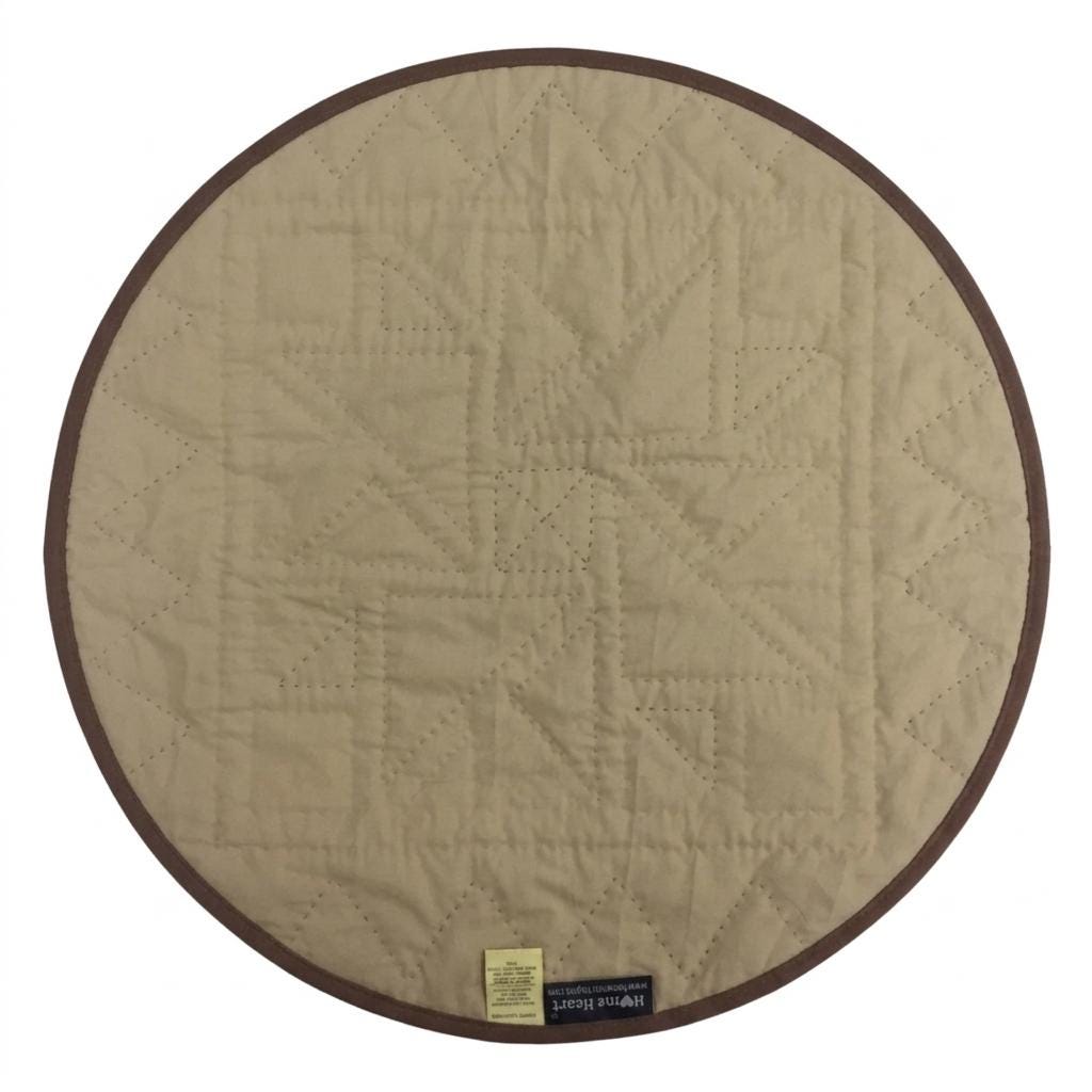 Hand made Hand quilted  round Table Topper Barn star quilt by Home Heart brands (Made in India)