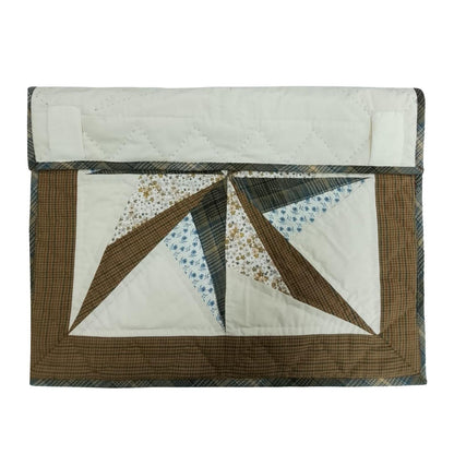 Table topper ,Wall hanging hand quilted quilt Patchwork | Country Farmhouse Quilt Decor | Primitive spinning star Cotton calico plaid Quilt