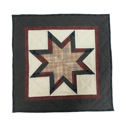 Hand made Hand quilted wall hanging, Table Topper 20"x20" Star burst plaid quilt by Home Heart brands (Made in India)