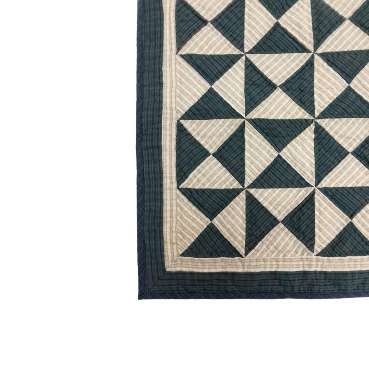 Hand made Hand quilted wall hanging, Table Topper 20"x20" Seersucker Windmill Patchwork plaid quilt by Home Heart brands (Made in India)