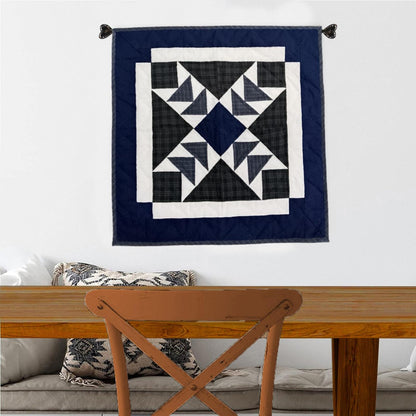 Wall hanging  hand quilted quilt, Table topper, Patchwork | Primitive flying geese Patchwork Farmhouse Quilt Decor | Primitive Cotton Quilt