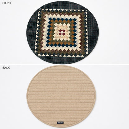 Hand made Hand quilted round Table Topper Trip Around the World Patchwork Plaid Table Topper quilt by Home Heart brands (Made in India)