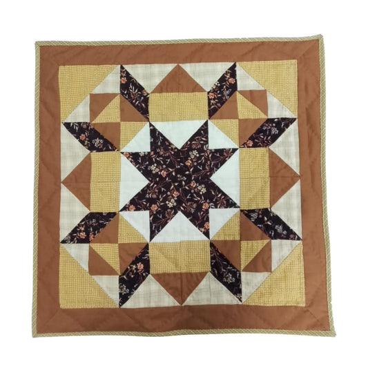 Wall hanging  hand quilted quilt, Table topper, Patchwork | Primitive Autumn Prairie Star Patchwork Farmhouse Quilt | Primitive Cotton Quilt