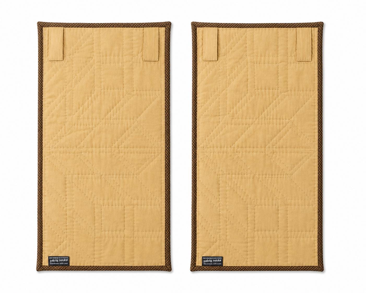Hand made Hand quilted wall hanging, Table Topper 10"x20" Broken star quilt- set of 2 by Home Heart brands (Made in India)
