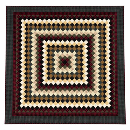 Make to Order Hand Quilted Quilt Trip Around the World Bedspread, Primitive Country Patchwork, Plaid Rustic Bedding by HOME HEART Brands