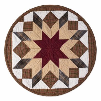 Hand made Hand quilted round Table Topper Southwestern star quilt by Home Heart brands (Made in India)