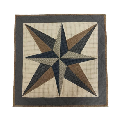 Hand made Hand quilted wall hanging, Table Topper 20"x20" Stars all around plaid quilt by Home Heart brands (Made in India)