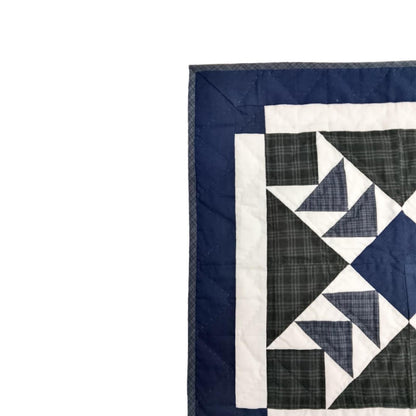 Wall hanging  hand quilted quilt, Table topper, Patchwork | Primitive flying geese Patchwork Farmhouse Quilt Decor | Primitive Cotton Quilt