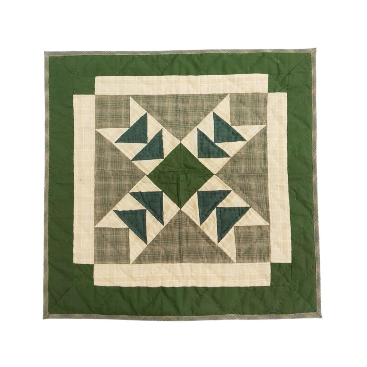 Wall hanging  hand quilted quilt, Table topper, Patchwork | Primitive flying geese Patchwork Farmhouse Quilt Decor | Primitive Cotton Quilt