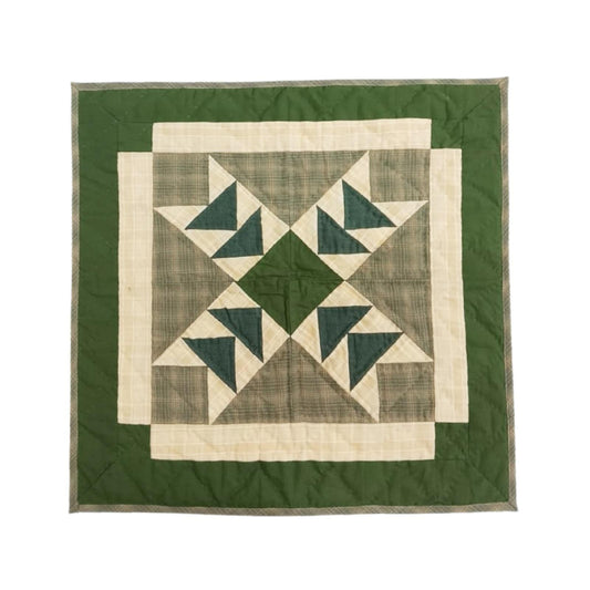 Wall hanging hand quilted quilt, Table topper, Patchwork | Primitive flying geese Patchwork Farmhouse Quilt Decor | Primitive Cotton Quilt