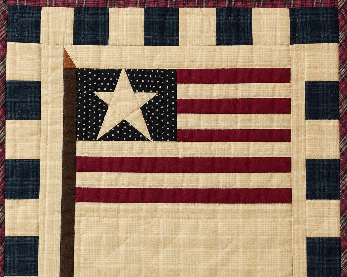 Table runner hand quilted, patchwork, Table Toppers Calico country American flag Patchwork Table runner by HOME HEART Brands(made in INDIA)