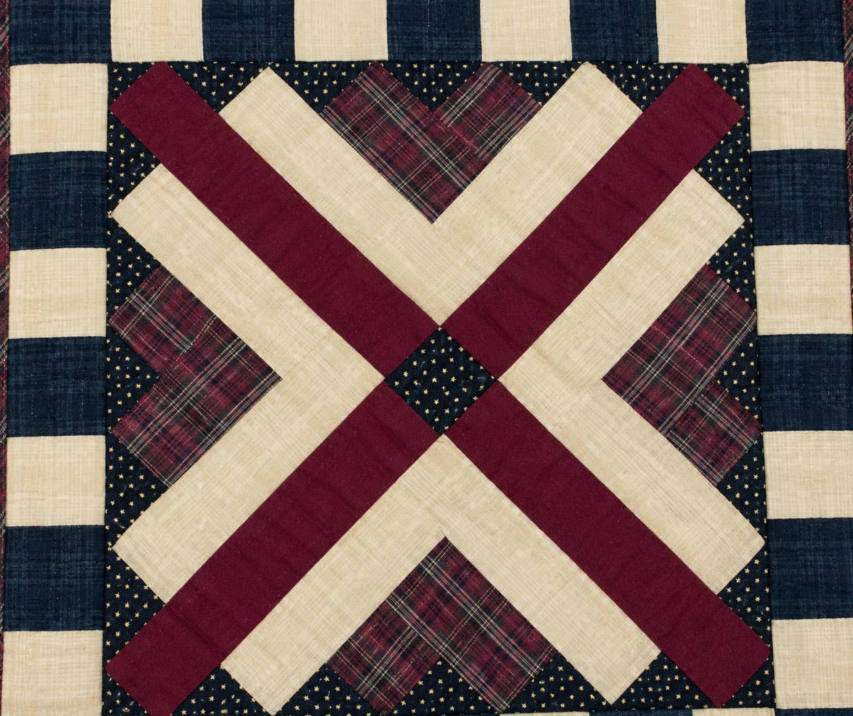 Table runner hand quilted, patchwork, Table Toppers Calico country American flag Patchwork Table runner by HOME HEART Brands(made in INDIA)
