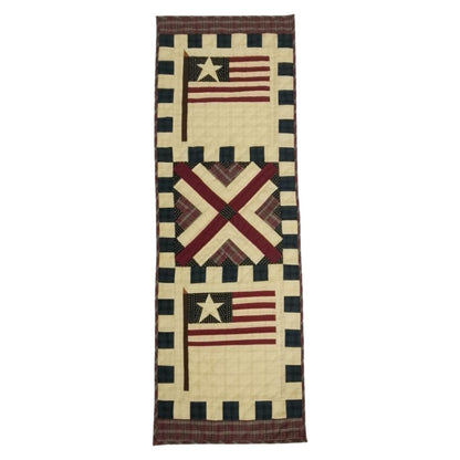 Table runner hand quilted, patchwork, Table Toppers Calico country American flag Patchwork Table runner by HOME HEART Brands(made in INDIA)