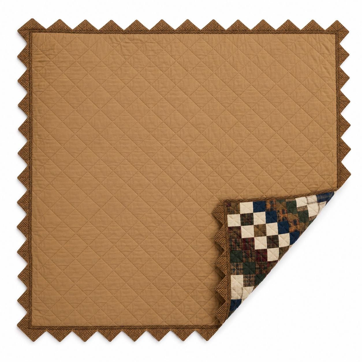Make to order: Trip Around the World Zig Zag Hand Quilted Bedspread Quilt, Country Patchwork Bedding by HOME HEART BRANDS (Made in India)