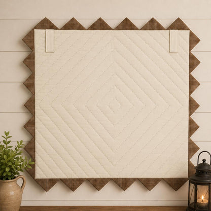 Hand made Hand quilted Throw Quilt, Table Topper Trip Around the World plaid calico zig zag quilt by Home Heart brands (Made in India)