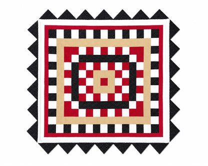 Patriotic Star Table Topper Primitive Farmhouse Wall Hanging Americana Country Decor zig zag quilt by Home Heart brands (Made in India)