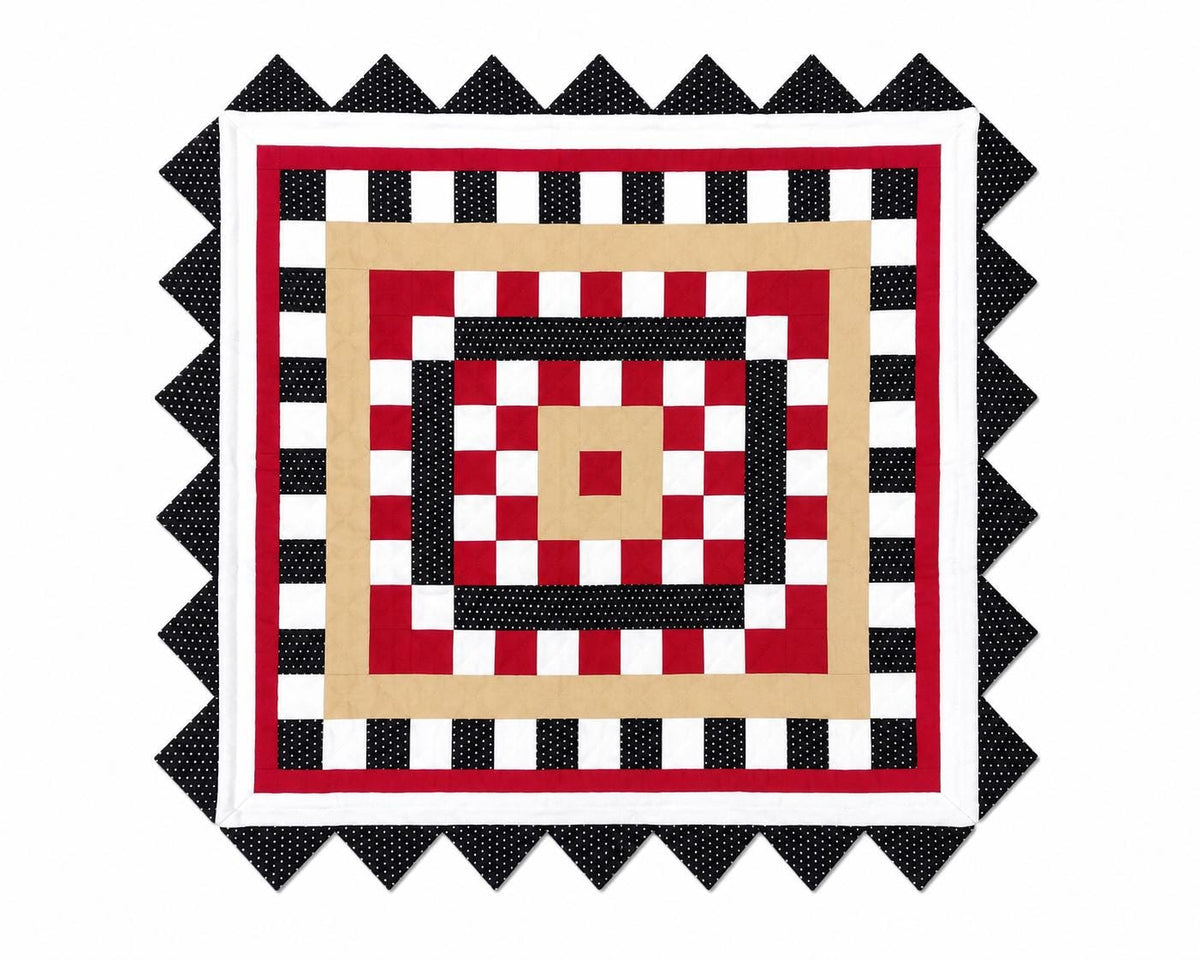 Patriotic Star Table Topper Primitive Farmhouse Wall Hanging Americana Country Decor zig zag quilt by Home Heart brands (Made in India)