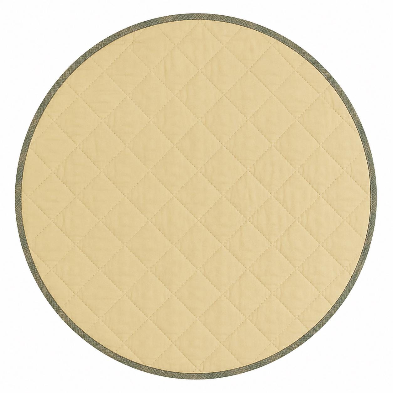 Primitive Flying Geese Green Plaid Round Table Topper, Tree Mat, Christmas Tree Skirt, Hand Quilted by Home Heart Brands (Made in India)