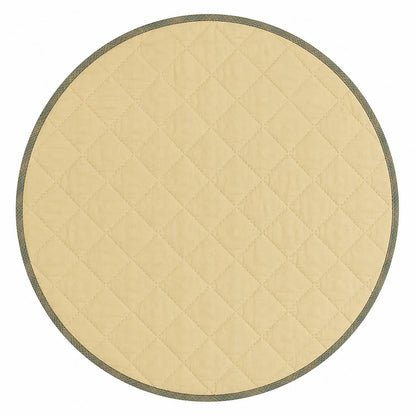 Primitive Flying Geese Green Plaid Round Table Topper, Tree Mat, Christmas Tree Skirt, Hand Quilted by Home Heart Brands (Made in India)