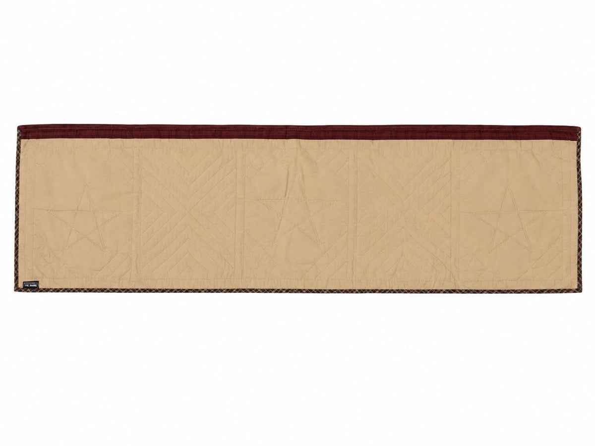 Primitive Cabin Star Window Valance Quilted Rod Pocket Farmhouse Valance Rustic Country Curtain Topper 72"x17" by Home Heart Brands