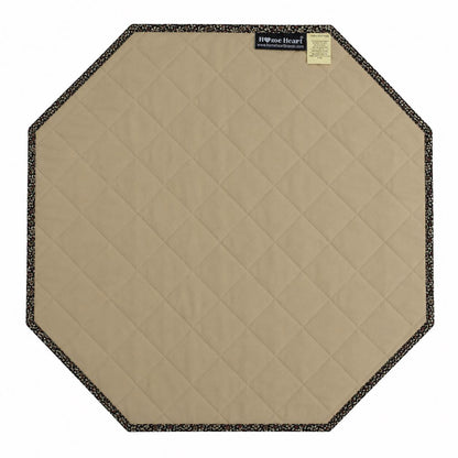 Primitive Calico Floral Green Multi Square Quilted Octagon Table Topper Tree Mat  Farmhouse Centerpiece by Home Heart Brands (Made in India)