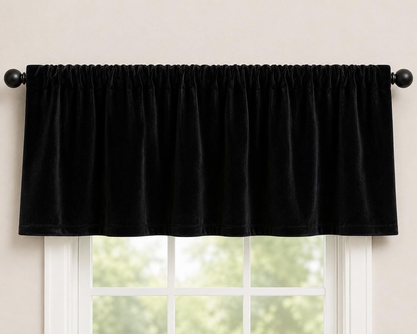 Luxury Black Velvet Rod Pocket Window Valance Curtain Valance Farmhouse Velvet Kitchen Window Treatment Home Heart Collection