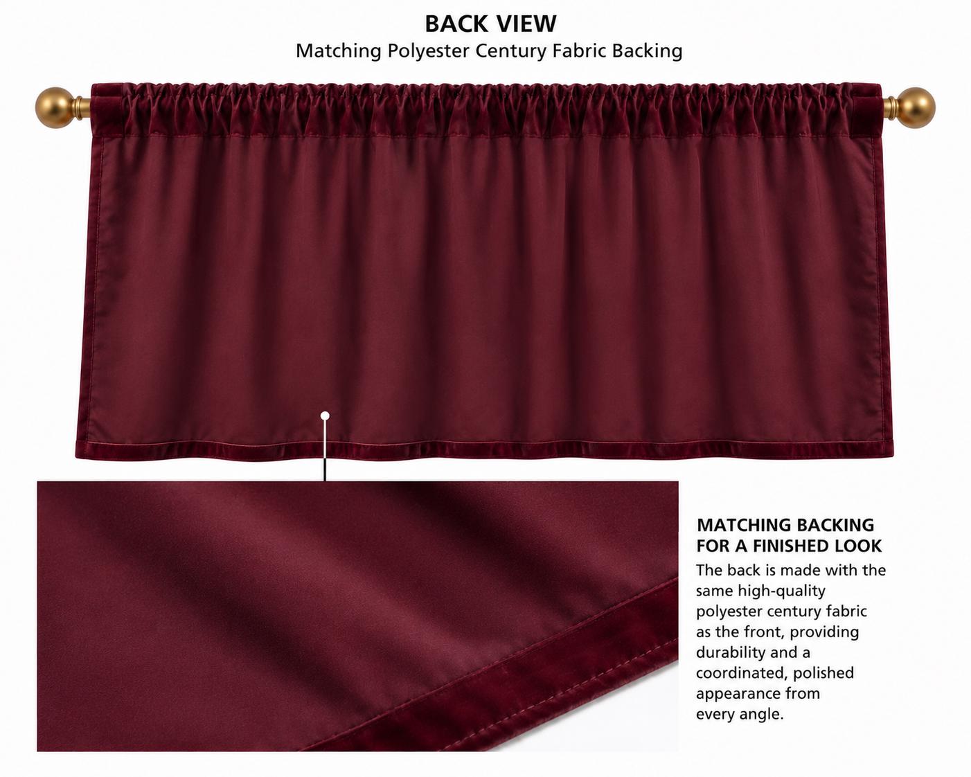 Velvet Star Embroidered Window Valance Gold Star Velvet Valance 2" Rod Pocket Custom Widths Farmhouse Window Treatment by Home Heart Brands