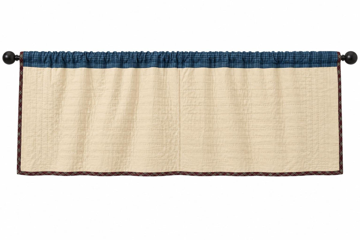 Primitive Americana Flag Patchwork Window Valance – Rustic Country Farmhouse Curtain Topper 73"x17" by Home Heart Brands